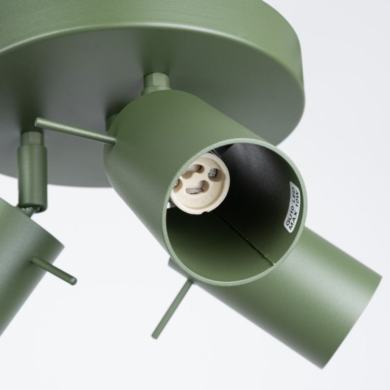 Reflektor sufitowy Sollux Lighting Ring zielony oliwkowy  3 x GU10 x  IP20 wym: 18,5 x 19,5 x 19,5 cm - 1 szt.