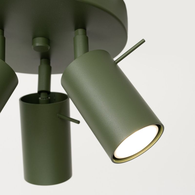 Reflektor sufitowy Sollux Lighting Ring zielony oliwkowy  3 x GU10 x  IP20 wym: 18,5 x 19,5 x 19,5 cm - 1 szt.