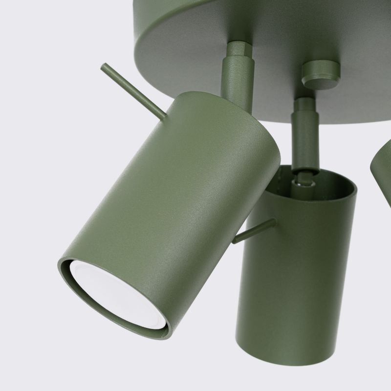 Reflektor sufitowy Sollux Lighting Ring zielony oliwkowy  3 x GU10 x  IP20 wym: 18,5 x 19,5 x 19,5 cm - 1 szt.