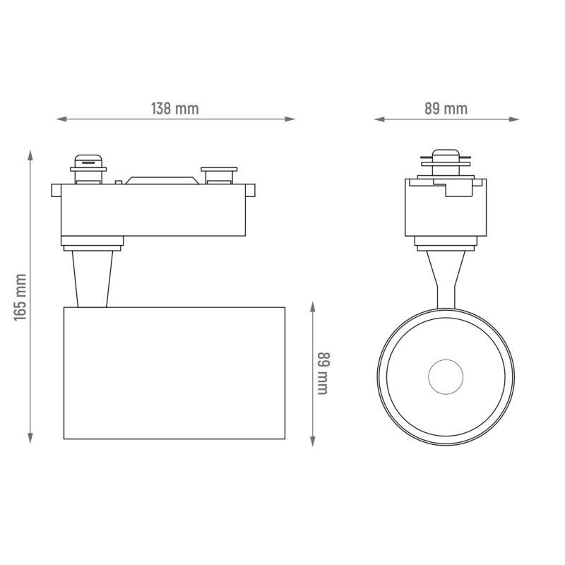 Reflektor szynowy LED DPM X-Line 20 W 1600 lm biały