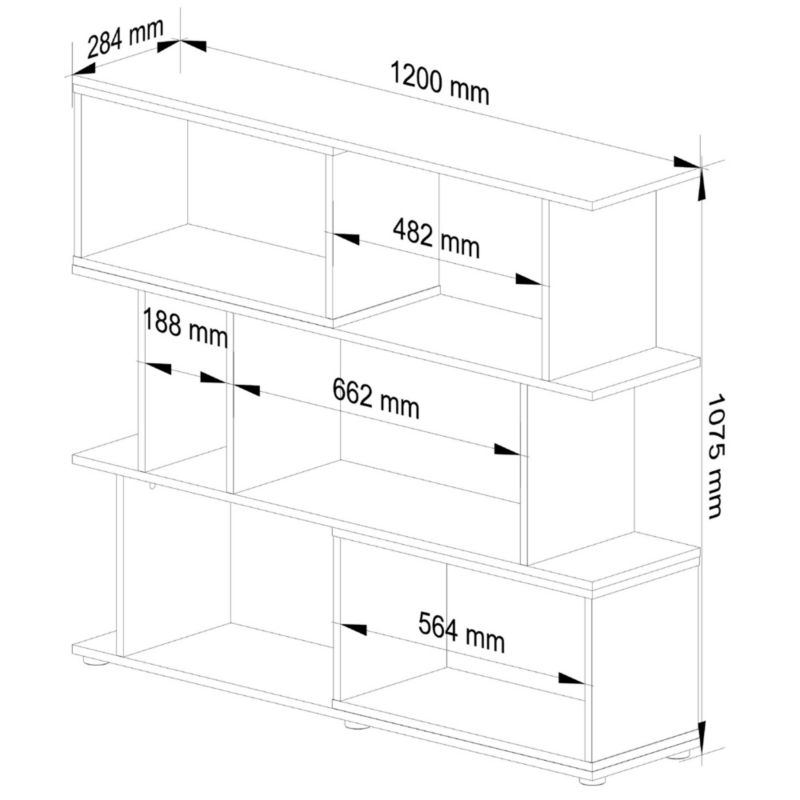 Regał Akord Fix Biały 120 cm kolor Biały mat 6 półek 120x28,4x107,5 cm 1 szt.