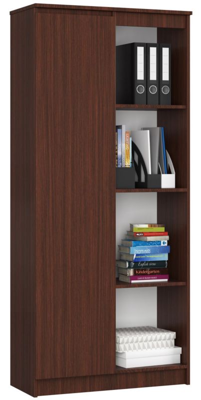 Regał Akord R80 Wenge 80 cm 1 drzwi kolor Wenge mat 8 półek 80x35x180 cm 1 szt.