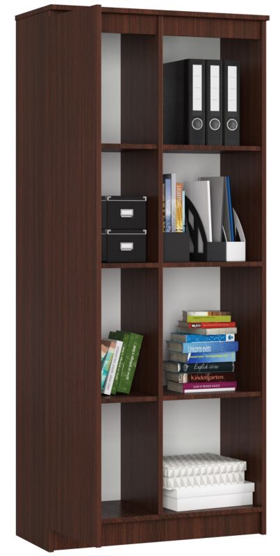 Regał Akord R80 Wenge 80 cm 1 drzwi kolor Wenge mat 8 półek 80x35x180 cm 1 szt.