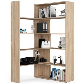 Regał Akord TWIST Dąb Sonoma 173,6 cm kolor Dąb Sonoma mat 5 półek 173,6x30x182 cm 1 szt.