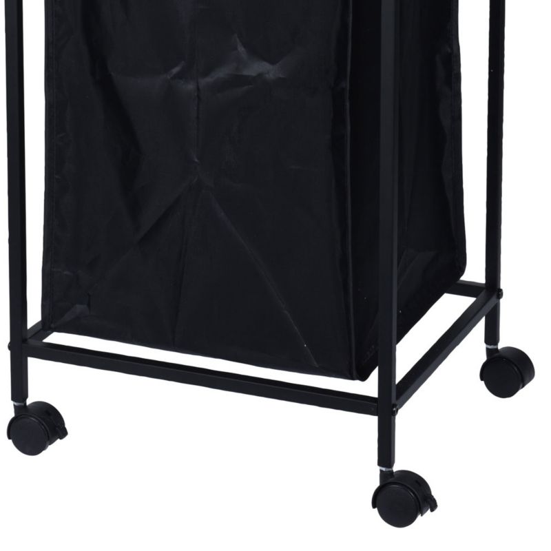 Regał łazienkowy na kółkach z koszem Bathroom Solutions czarny 89,5x38x32,5 cm 1 szt.