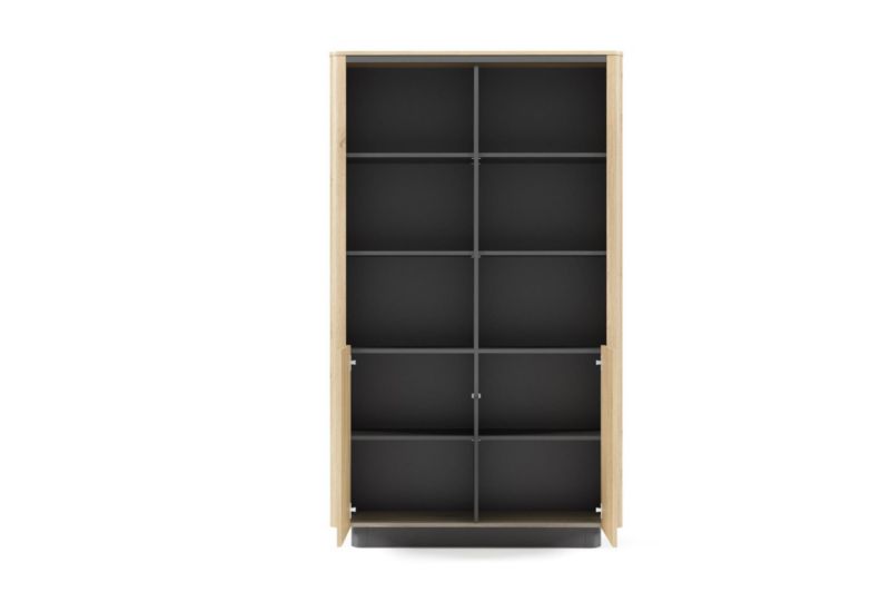 Regał dwudrzwiowy Bettso Tampa minimalistyczny dąb cremona czarny 1szt.