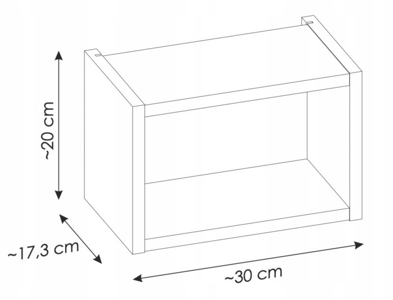 Regał górny Furnidea 30 cm dąb Coast Evoke otwarty Nova 1 szt.