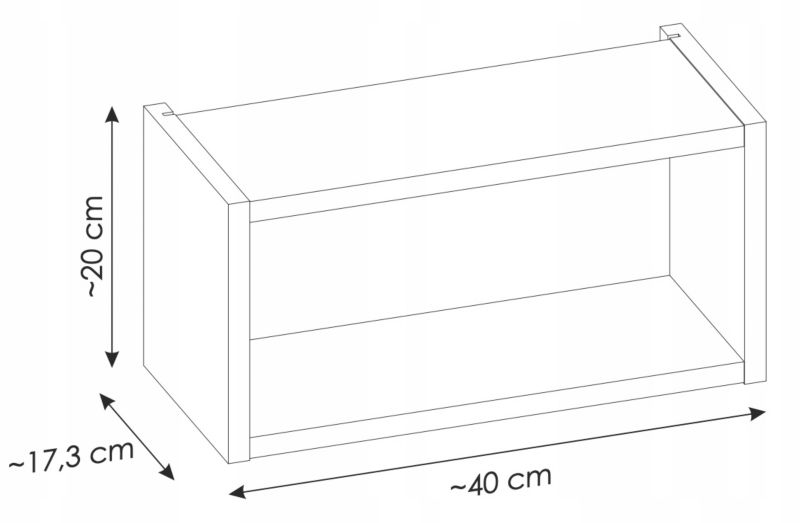 Regał górny Furnidea 40 cm dąb Coast Evoke otwarty Nova 1 szt.