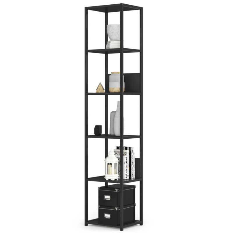 Regał industrialny Akord metalowy Czarny 40 cm kolor Czarny mat 6 półek 40x32x192 cm 1 szt.