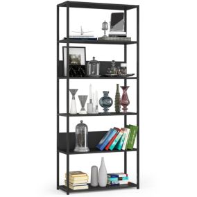 Regał industrialny Akord metalowy Czarny 80 cm kolor Czarny mat 6 półek 80x32x192 cm 1 szt.