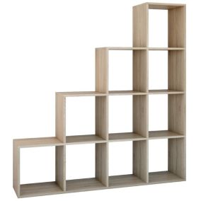 Regał Komorowy Topeshop Schodkowy Poziomowy Step RS-40 Dąb Sonoma 30x153x153 cm 1 szt.