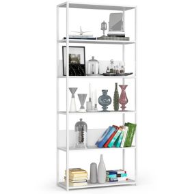Regał loft Akord metalowy Biały 80 cm kolor Biały mat 6 półek 80x32x192 cm 1 szt.