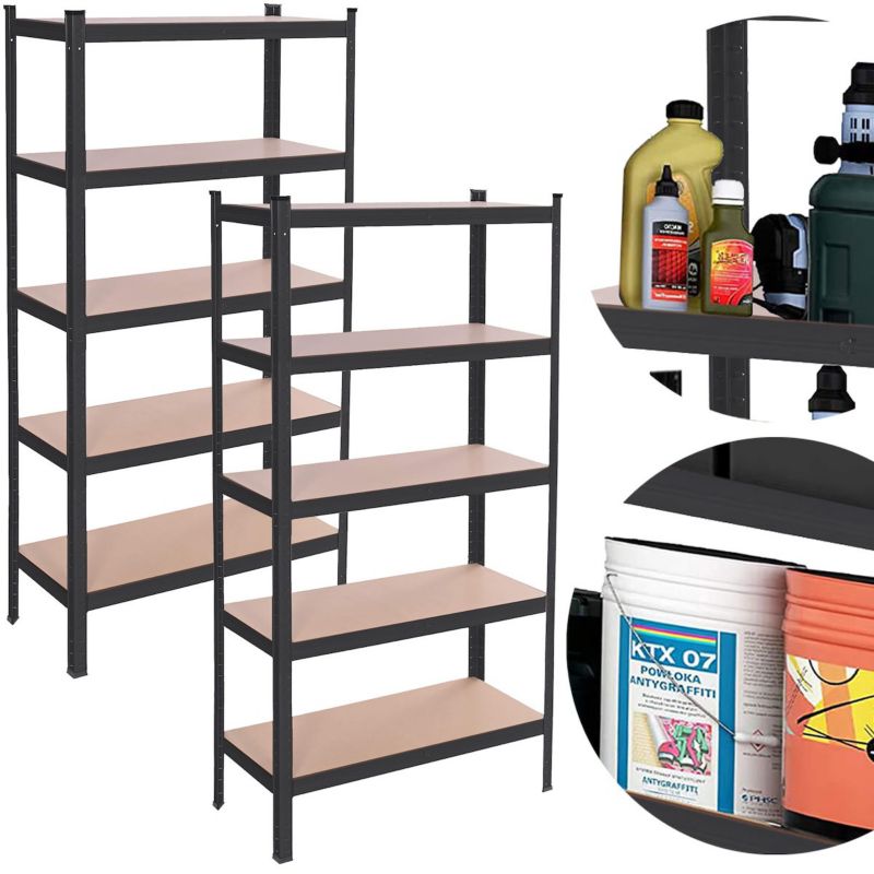 Regał metalowy magazynowy Springos z 5 półkami 150x75x30cm do piwnicy, garażu 1 szt.
