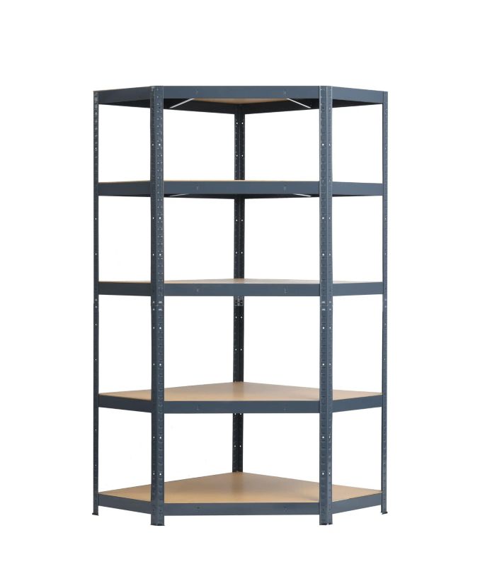 Regał metalowy narożny wciskany Metalkas 180x90x90x40 175kg HDF 1 szt.