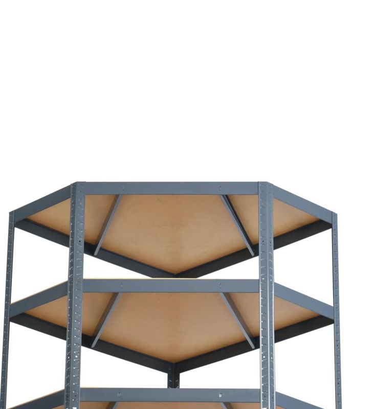 Regał metalowy narożny wciskany Metalkas 180x90x90x40 175kg HDF 1 szt.