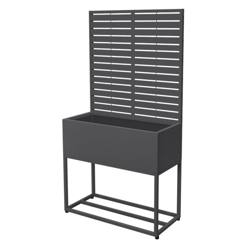 Regał na drewno Metalowy kominkowe ML-Design 90x40x170 cm z donicą i kratownicą antracytowy stojak ze stali ocynkowanej 1 szt