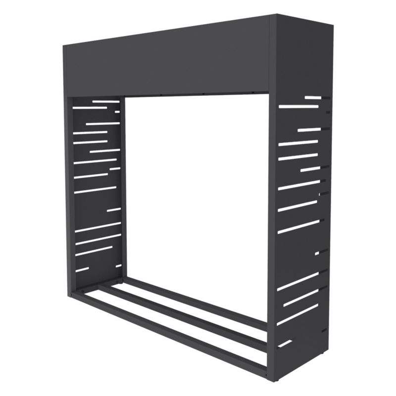 Regał na drewno ML-Design Metalowy kominkowe 112 x 30 x 111 cm z donicą antracytowy stojak na opał ze stali ocynkowanej 1 szt