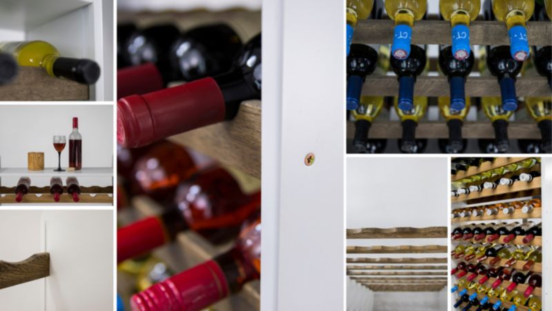 Regał na wino MODO24 boki MDF leżnie dębowe 56 butelek 1 szt.