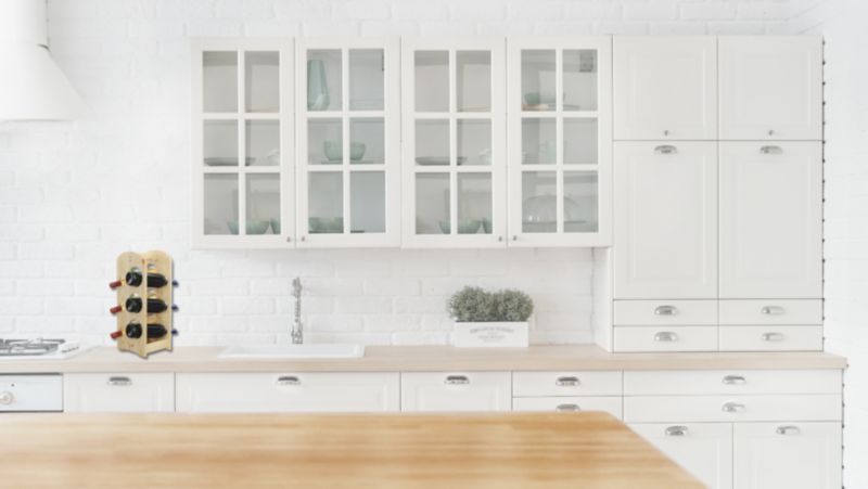 Regał na wino MODO24 drewniany 6 butelek naturalny 1 szt.