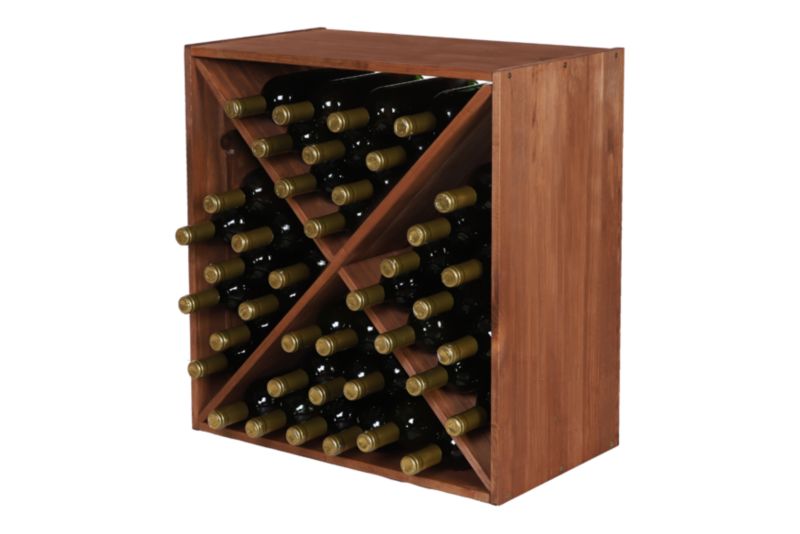 Regał na wino MODO24 typ X 60 x 60 x 30 cm solidny pojemny brązowy 1 szt.