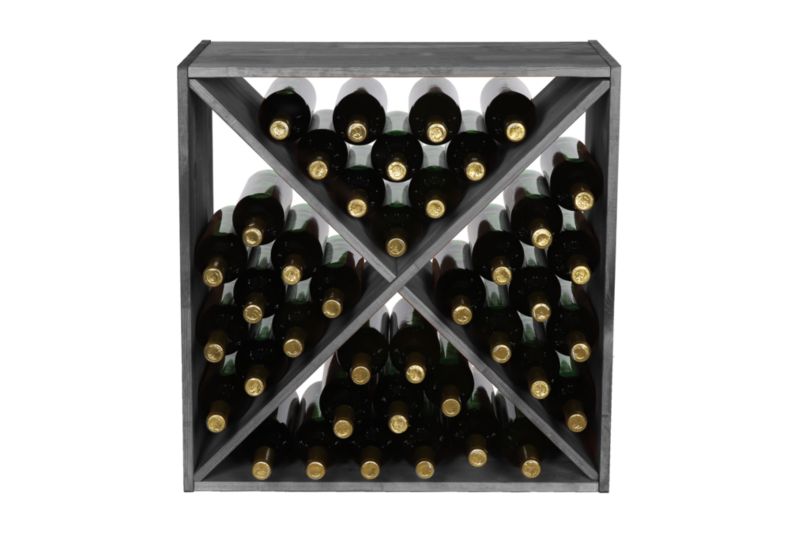 Regał na wino MODO24 typ X 60 x 60 x 30 cm solidny pojemny szary 1 szt.