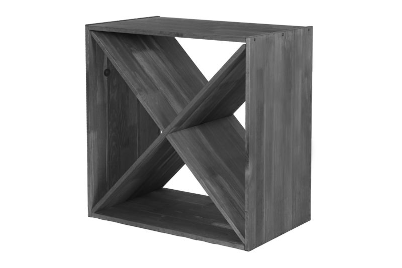 Regał na wino MODO24 typ X 60 x 60 x 30 cm solidny pojemny szary 1 szt.