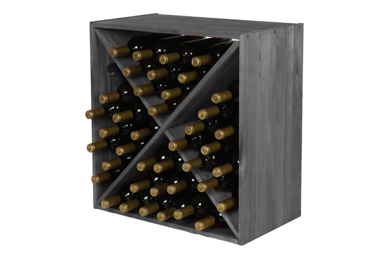 Regał na wino MODO24 typ X 60 x 60 x 30 cm solidny pojemny szary 1 szt.