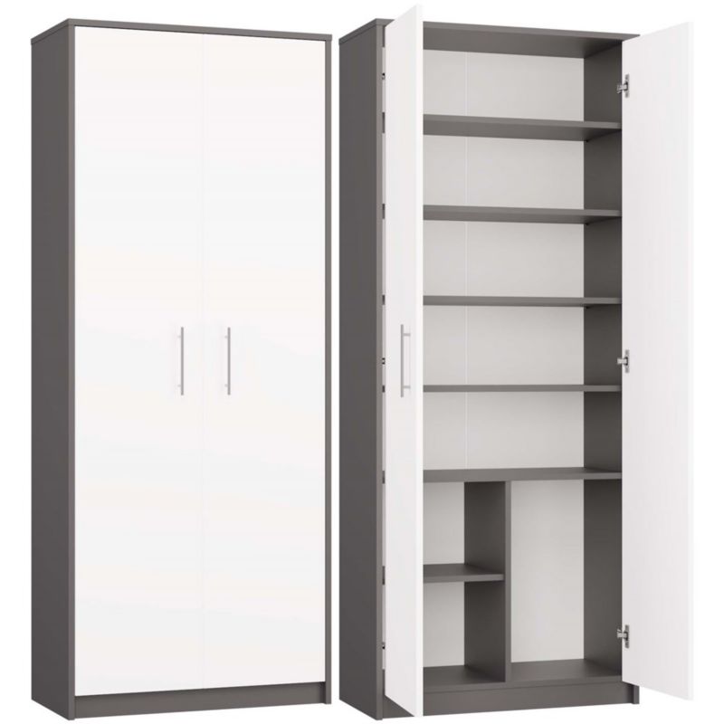 Regał Oliv 2D Antracyt Biel 35x180x74 cm 1szt