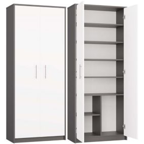 Regał Oliv 2D Antracyt Biel 35x180x74 cm 1szt