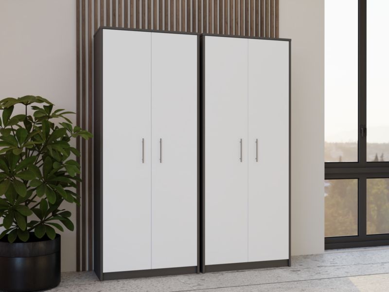 Regał Oliv 2D Antracyt Biel 35x180x74 cm 1szt