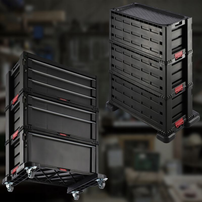 Regał warsztatowy Keter Tool Chest Set 6 szuflad czarny