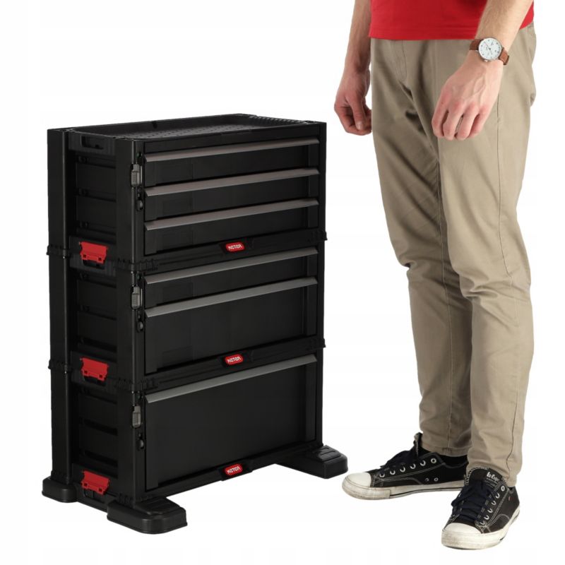 Regał warsztatowy Keter Tool Chest Set 6 szuflad czarny