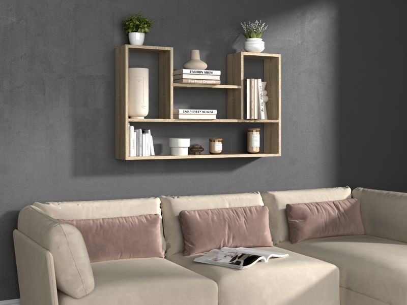 Regał Wiszący Topeshop Bilbao 4P Ścienny Półki Dąb Sonoma 16x100x60 cm 1 szt.