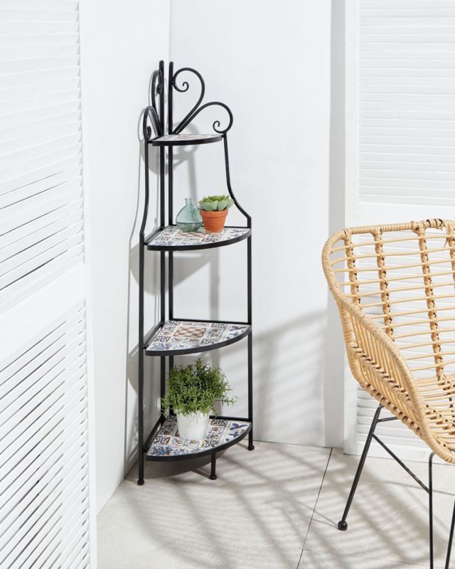 Regał z półkami Favara Metal 43 cm 32 cm Czarny 1 szt.