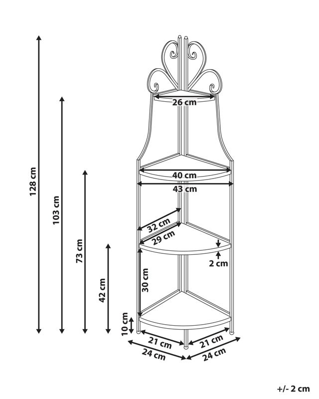 Regał z półkami Favara Metal 43 cm 32 cm Czarny 1 szt.
