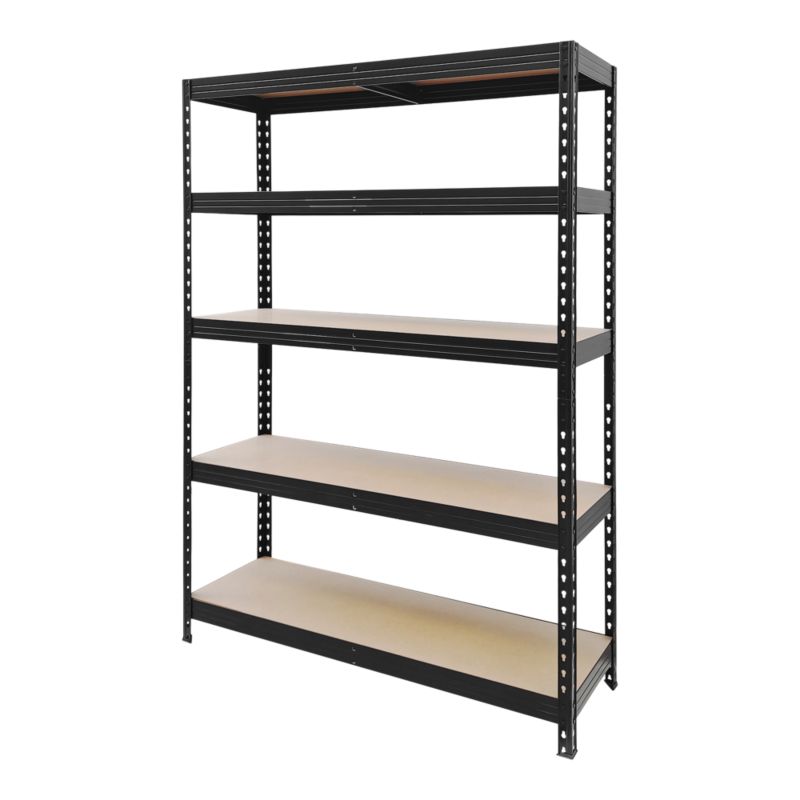 Regał metalowy GoodHome Rand 180 x 128 x 40 cm 5 półek 300 kg czarny