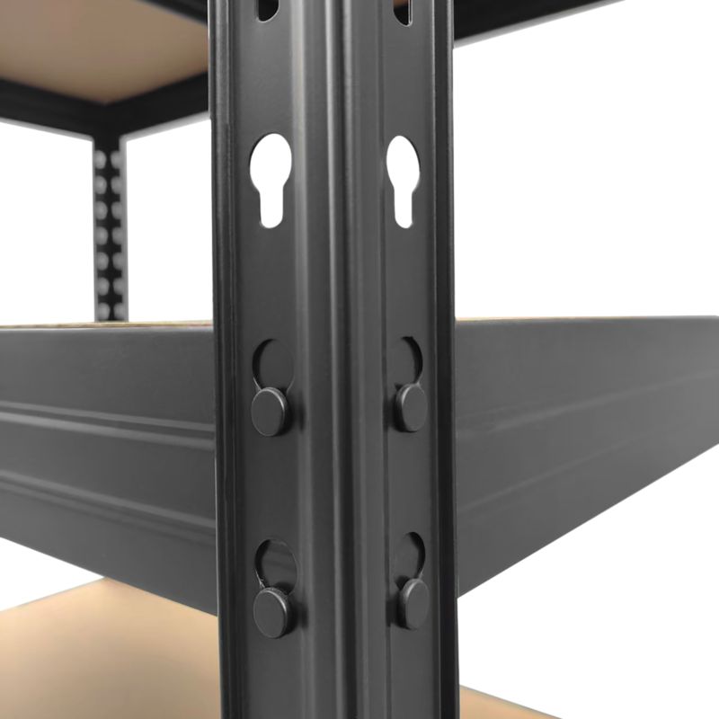 Regał metalowy GoodHome Rand 180 x 128 x 40 cm 5 półek 300 kg czarny