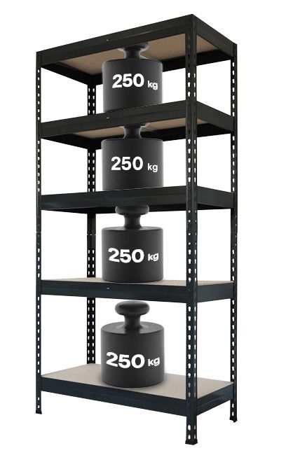Regał metalowy GoodHome Rand 180 x 97 x 40 cm 5 półek 250 kg