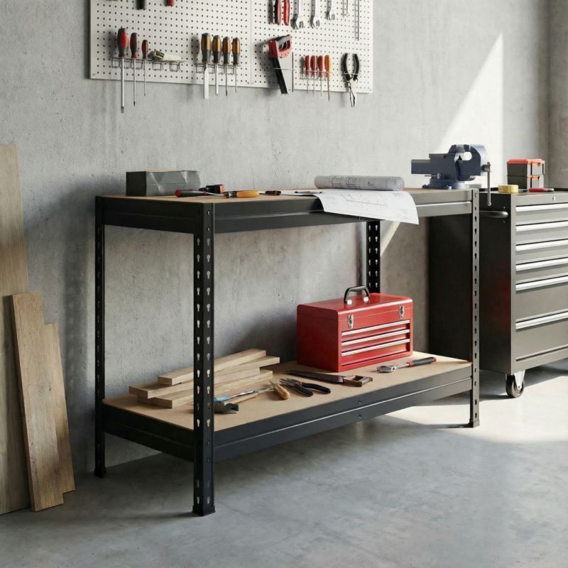 Regał metalowy GoodHome Rand 90 x 97 x 40 cm 2 półki 250 kg