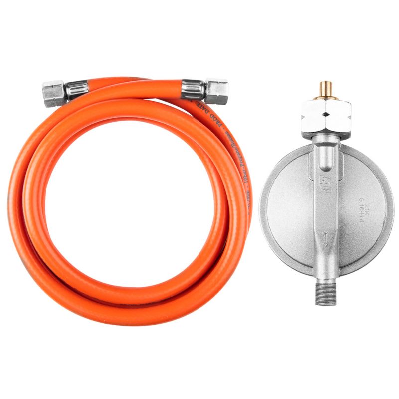 Regulator ciśnienia gazu  NEO TOOLS wąż 1,5m, typ G16, do butli 15 Kw i 30kW 1 szt