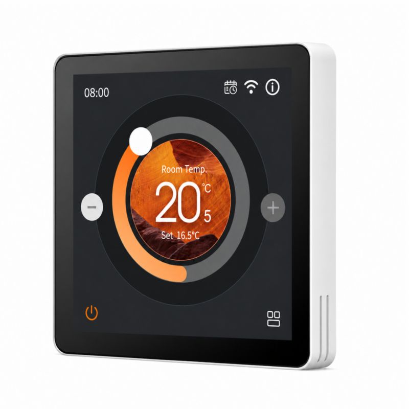 Regulator temperatury Warmtec DTS Wi-Fi biała ramka podtynkowy kolorowy ekran IP31 1 szt.