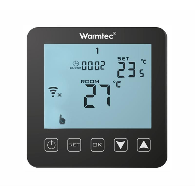 Regulator temperatury Warmtec PRT-01 Wi-Fi podtynkowy programowanie czarny regulator LCD 1 szt.