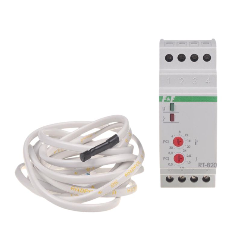 Regulator Temperatury z Sondą Zewnętrzną F&F RT-820 Sterowanie Urządzeniami 1 Szt.