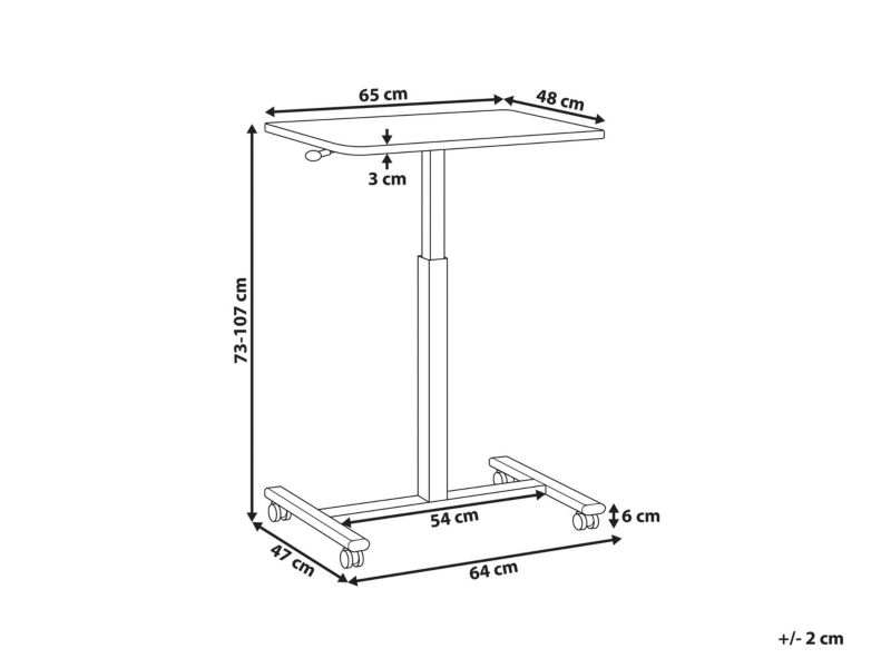 Regulowany stolik pod laptopa 65 x 48 cm ciemne drewno Academia 1 szt.