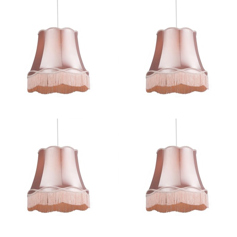 Retro lampa wisząca z kloszem (1 punkt) Qazqa Granny 45 różowy okrągły  4 szt.