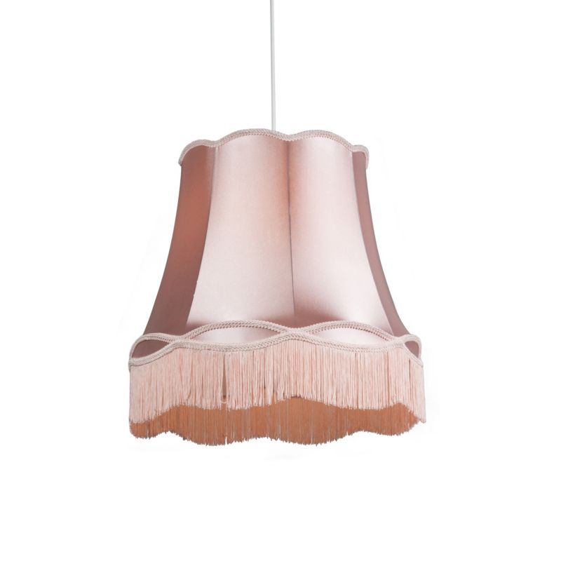 Retro lampa wisząca z kloszem (1 punkt) Qazqa Granny 45 różowy okrągły max 60W kompatybilny z żarówką LED E27  1 szt.