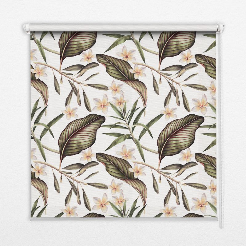 Roleta Do Sypialni Tulup 60x140 cm Kwiaty Z Łodygami Montaż do ściany/sufitu 1 szt.