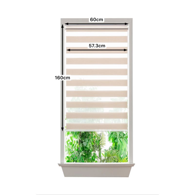 Roleta dzień/noc GoodHome Elin 57,3 x 160 cm jasnobeżowa