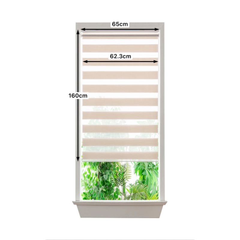 Roleta dzień/noc GoodHome Elin 62,3 x 160 cm jasnobeżowa