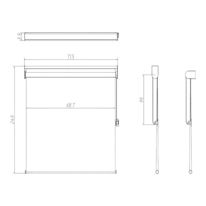 Roleta dzień/noc GoodHome Elin 68,8 x 240 cm szara